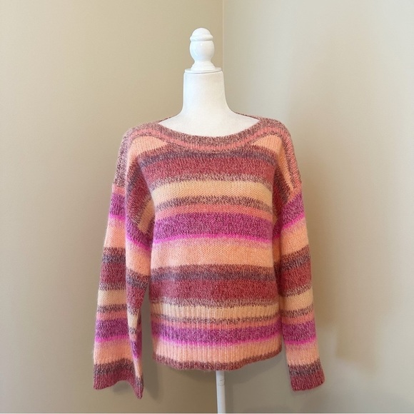 J. Crew Alpaca Blend Wide Sleeve Stripe Sweater - Medium - Picture 1 of 10